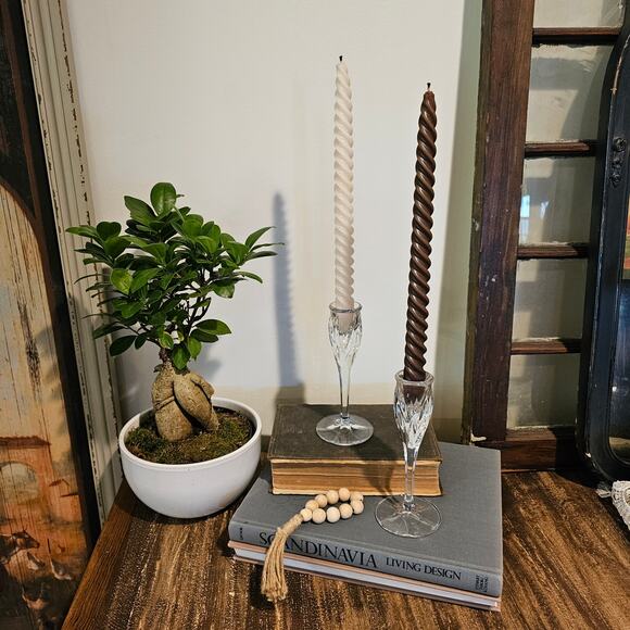 Vintage Gorham 1831 Crystalites Candlestick Holders Star Blossom Design Set/2 - Picture 6 of 8